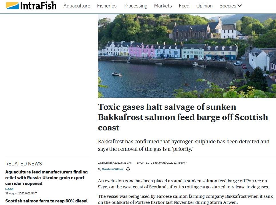 Intrafish on toxic barge 2 Sept 2022 #1 Intrafish on toxic barge 2 Sept 2022 #1