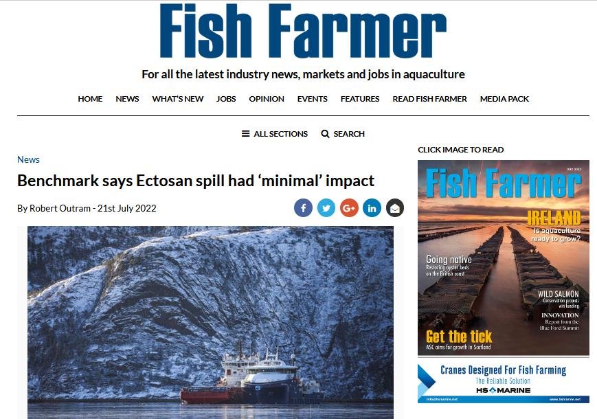 Intrafish on Ectosan spill in Norway 20 July 2022 #7 Fish Farmer