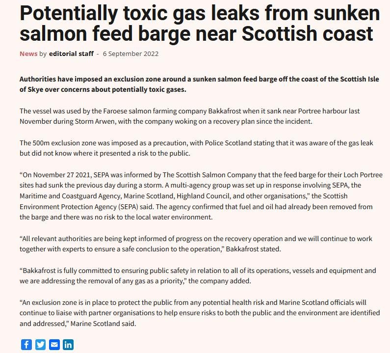 Salmon Business on toxic barge 6 September 2022 #2 Salmon Business on toxic barge 6 September 2022 #2
