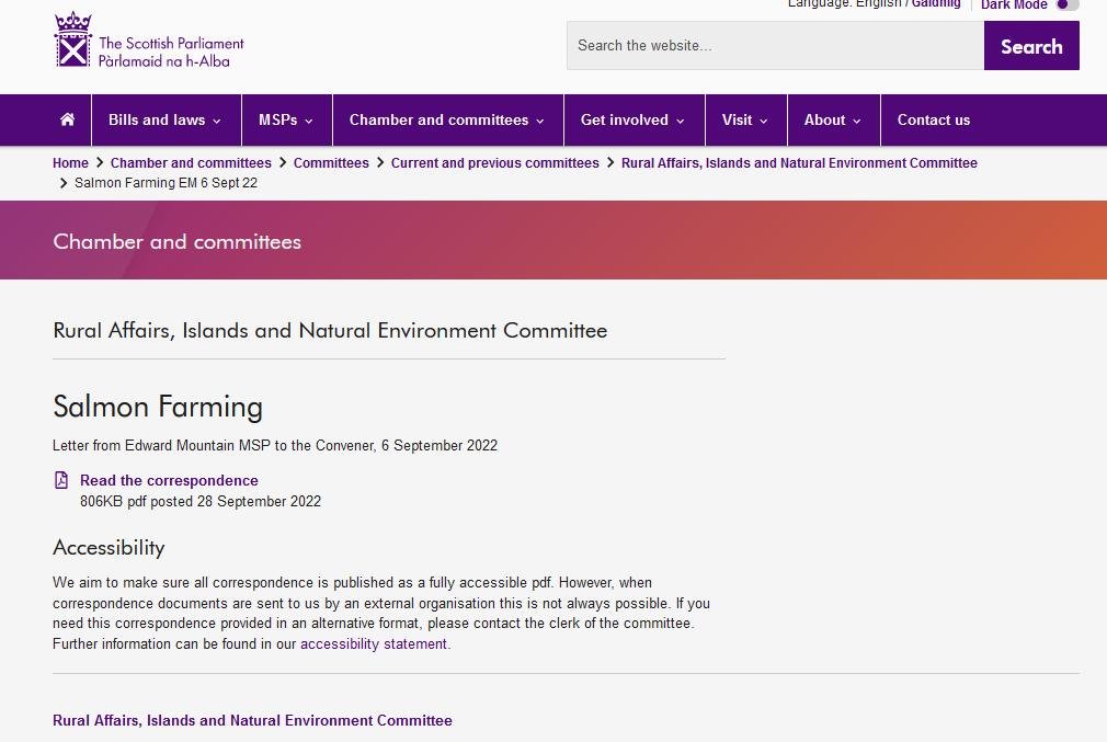 Edward Mountain letter SP 28 Sept 2022