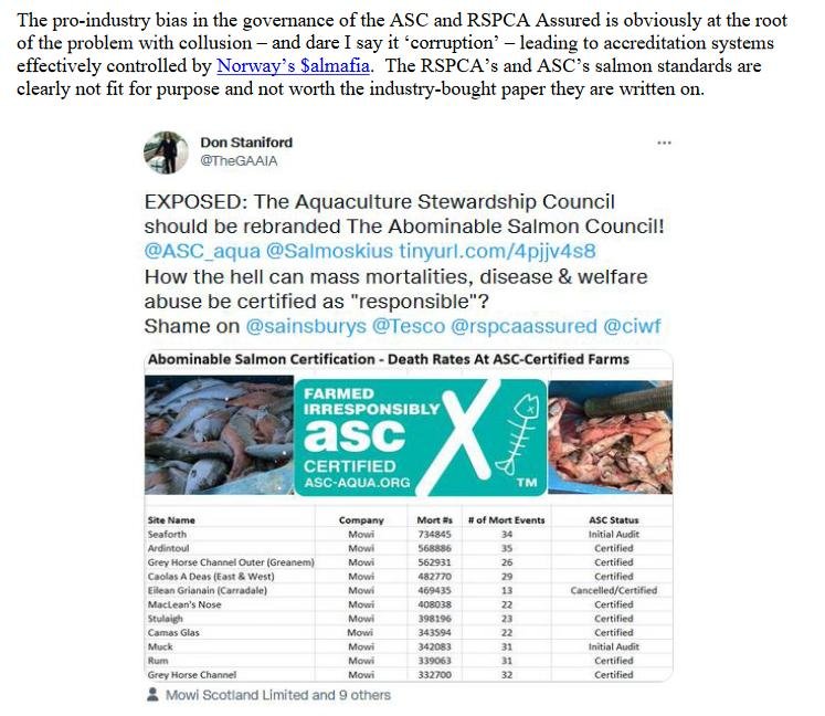 Letter to RSPCA & ASC stop certification of Scottish Salmon 14 October 2022 #10