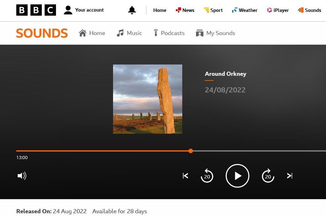 BBC Radio Orkney 24 Aug 2022