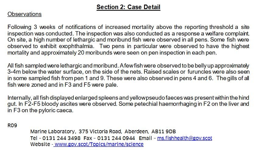Creran FHI 18 July 2022 #19 visit report Creran FHI 18 July 2022 #19 visit report
