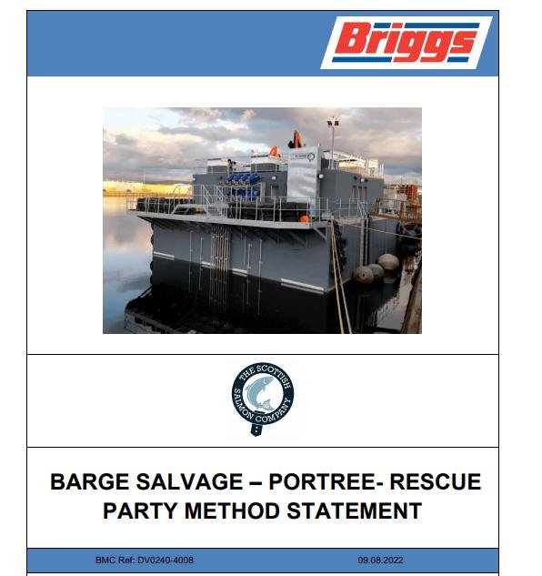 Briggs Barge Salvage - Portree Rescue party method statements 9 August 2022 #1 Briggs Barge Salvage - Portree Rescue party method statements 9 August 2022 #1