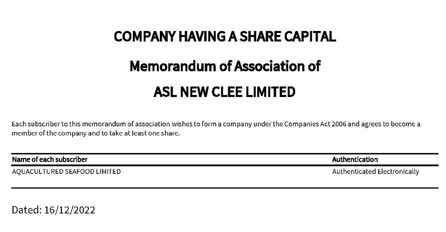 Companies House AquaCultured 13 Feb 2023 #14 ASL New Clee Companies House AquaCultured 13 Feb 2023 #14 ASL New Clee