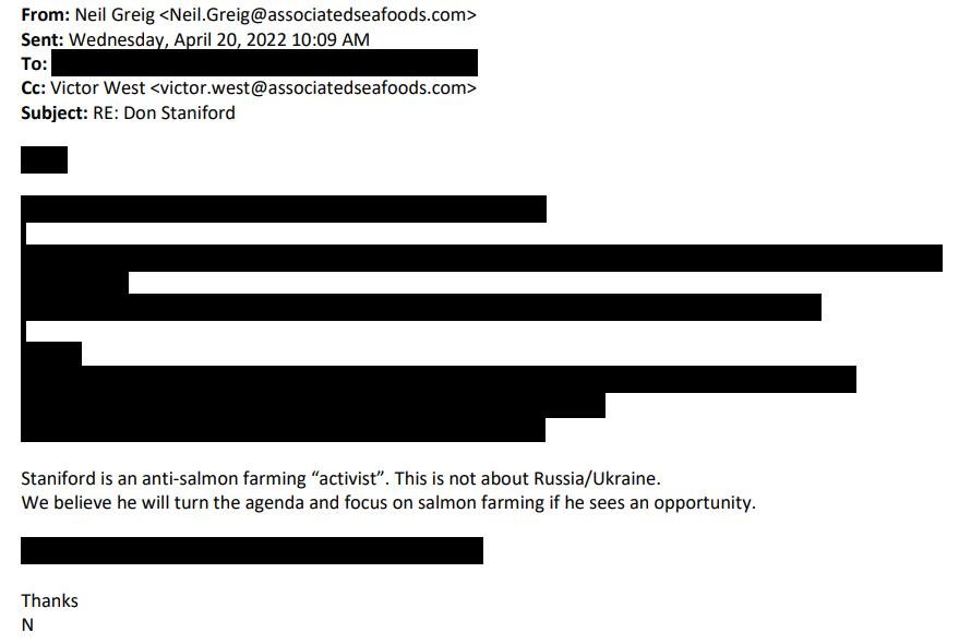 Associated Seafoods disclosure #1 turn the agenda this is not about Ukraine