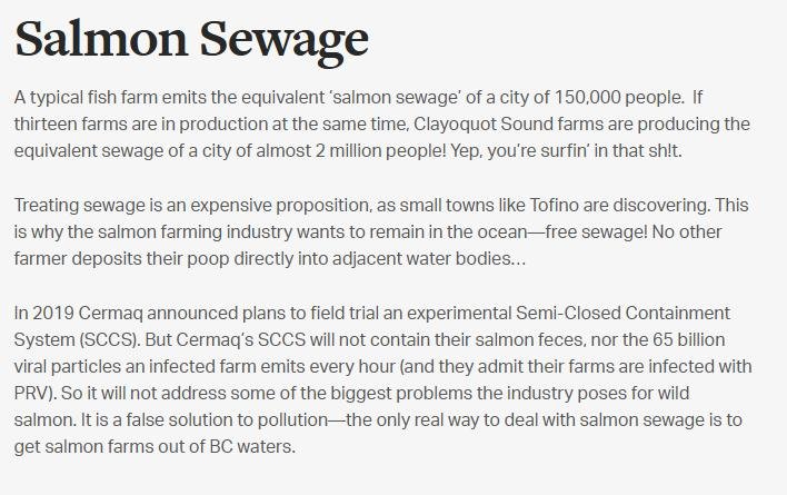 Clayoquot Action salmon sewage #1 Clayoquot Action salmon sewage #1
