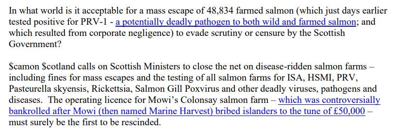 Letter to Scottish Government re breaches of biosecurity and escapes 10 April 2023 #6 Letter to Scottish Government re breaches of biosecurity and escapes 10 April 2023 #6