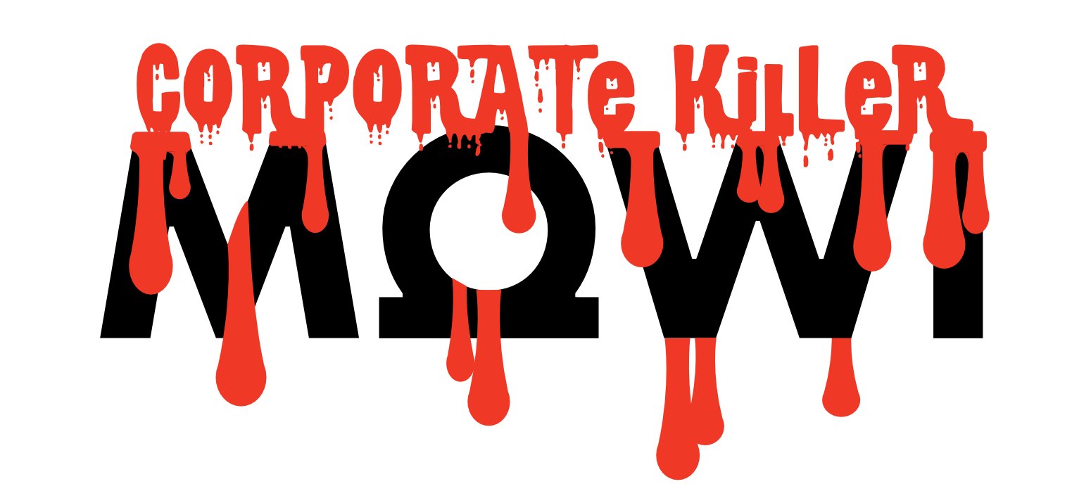 Mowi Corporate Killer dripping in blood on top Mowi Corporate Killer dripping in blood on top