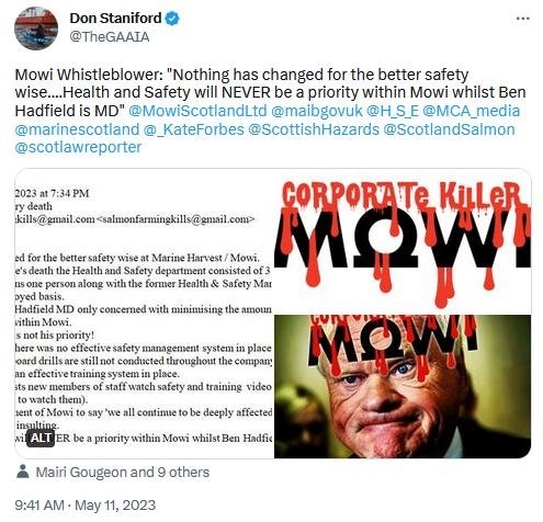 Clive Hendry whistleblower 9 May 2023 redacted tweet 11 May 2023