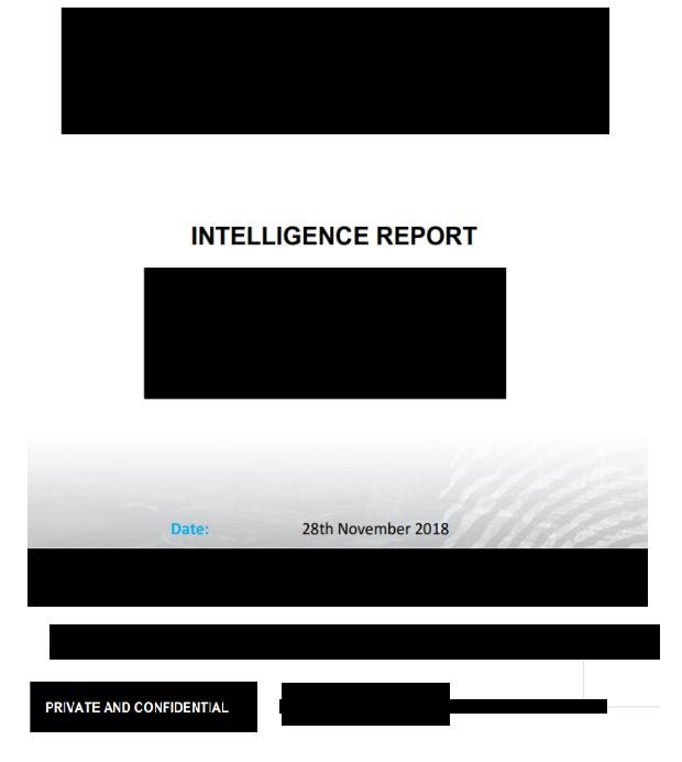Intelligence Report Nov 2018 #1