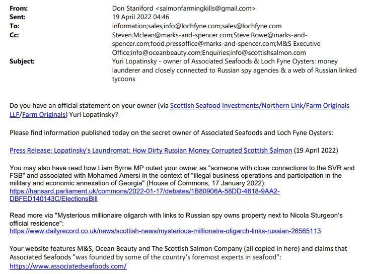 Associated Seafoods M&S email 19 April 2022 #1