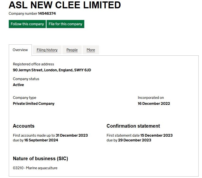 Companies House AquaCultured 13 Feb 2023 #8 ASL New Clee Companies House AquaCultured 13 Feb 2023 #8 ASL New Clee