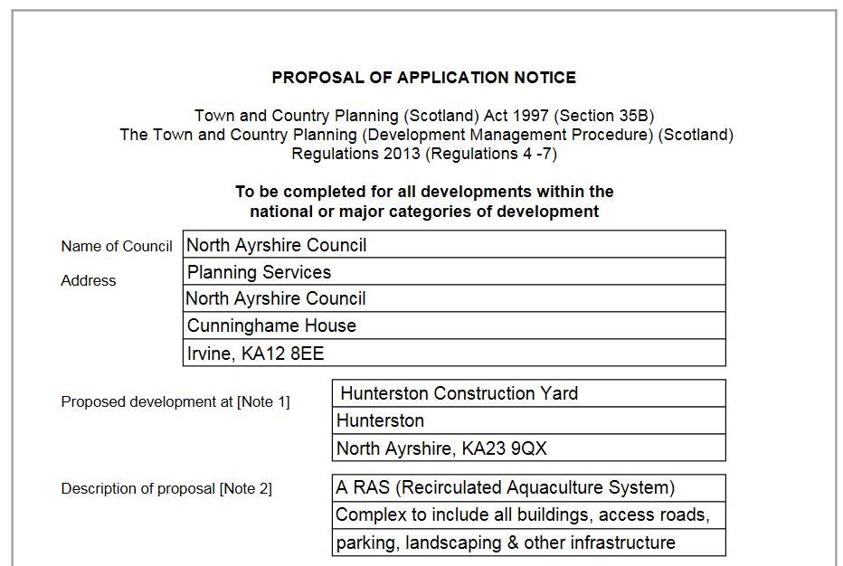 Nuclear Proposal of Application Notice Bakkafrost #1 Nuclear Proposal of Application Notice Bakkafrost #1