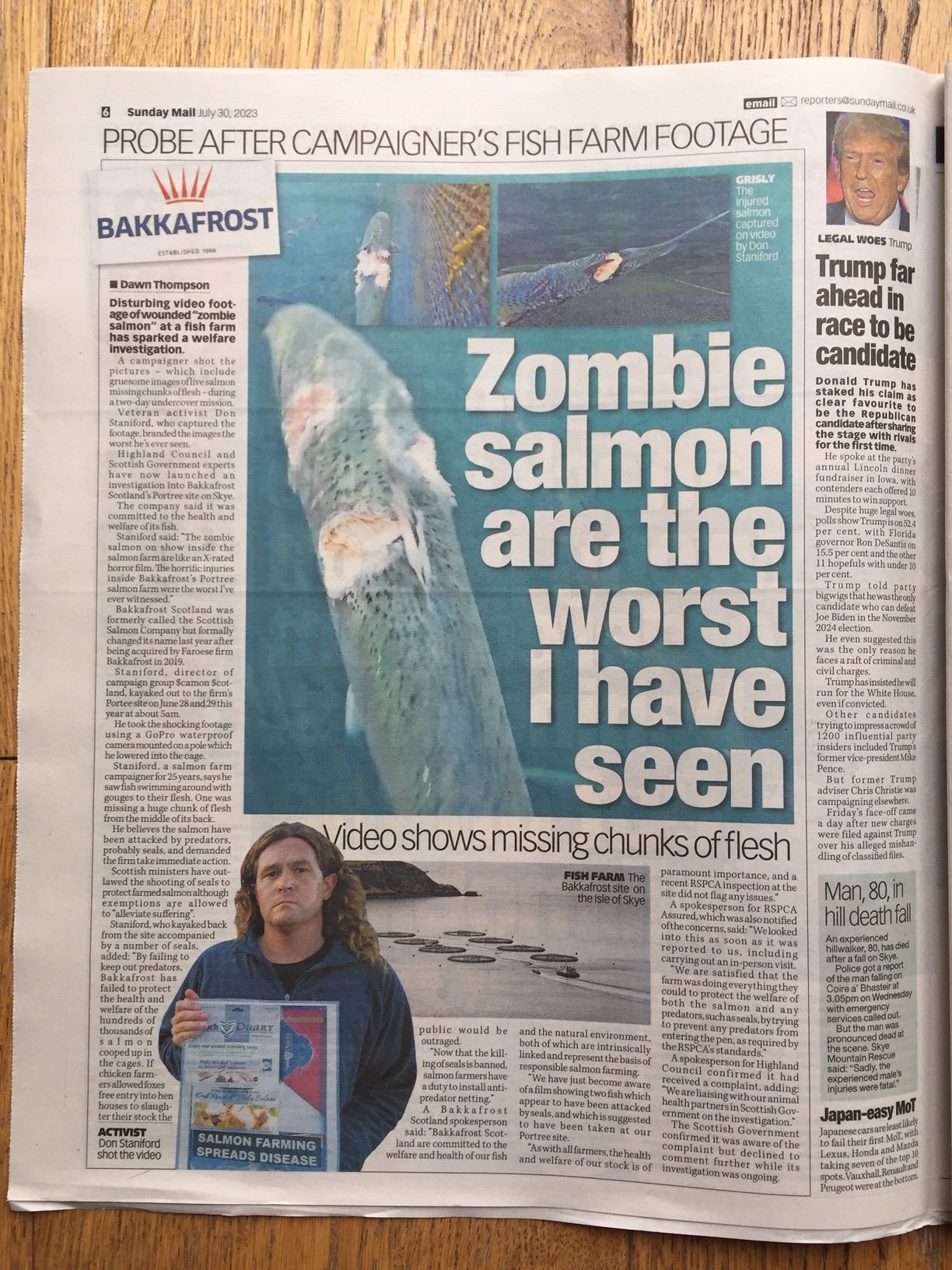 Sunday Mail 30 July 2023 Newspaper version with Trump Sunday Mail 30 July 2023 Newspaper version with Trump