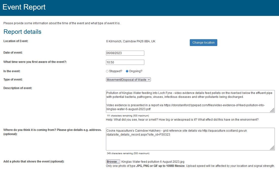 SEPA Pollution Event Report 7 August 2023 #1