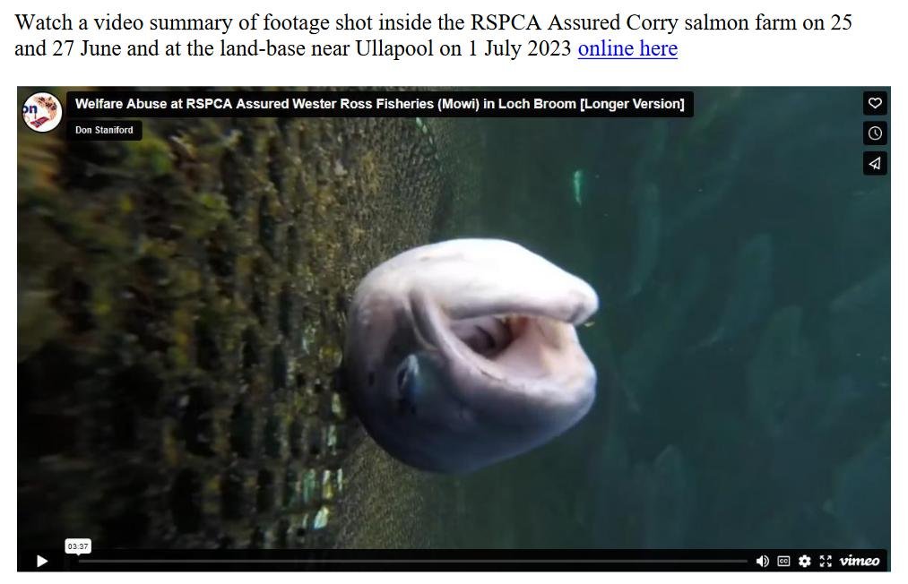 PR Welfare Abuse at RSPCA Assured Wester Ross Salmon 9 July 2023 #5