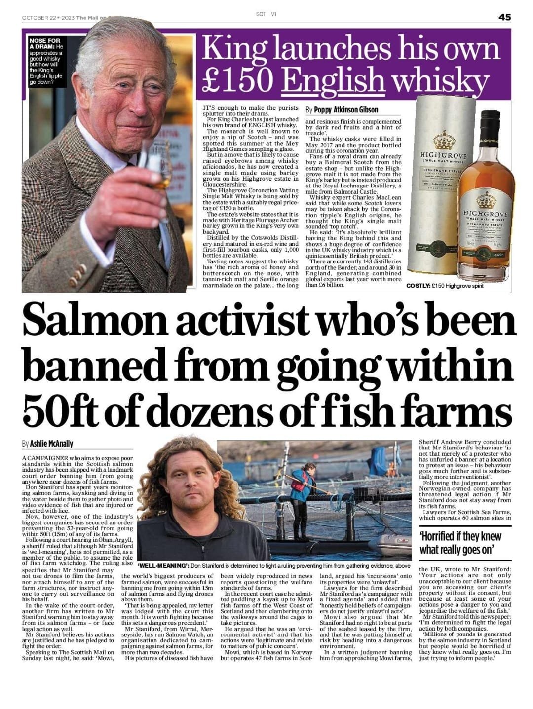 Mail On Sunday 22 October 2023 newspaper version full page Mail On Sunday 22 October 2023 newspaper version full page