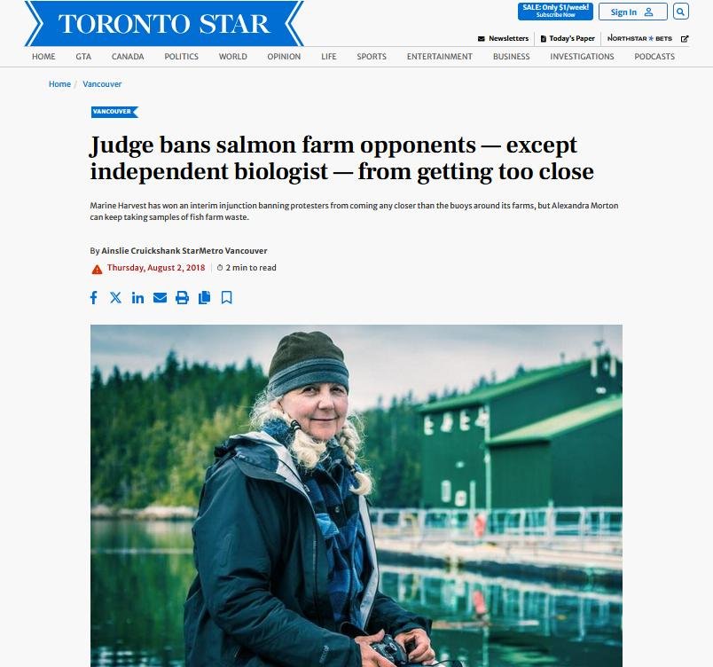 Alexandra Morton Toronto Star Alexandra Morton Toronto Star