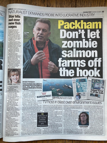 Sunday Mail Packham 15 October 2023 Newspaper version