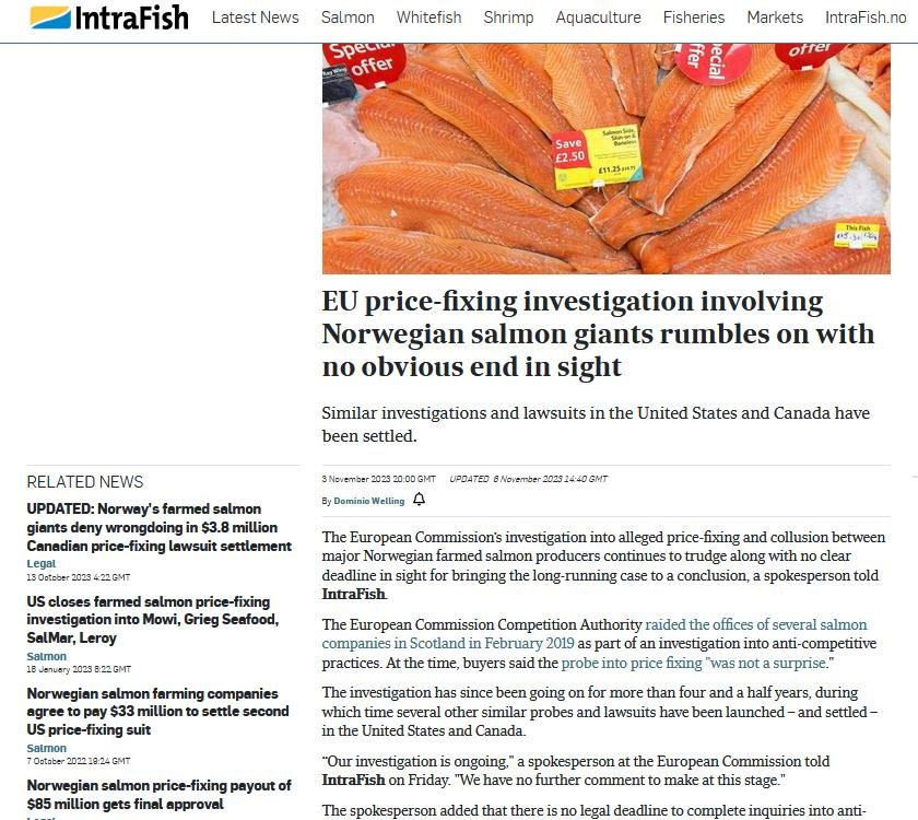 Mowi price fixing lawsuit Nov 2023 #1 Mowi price fixing lawsuit Nov 2023 #1