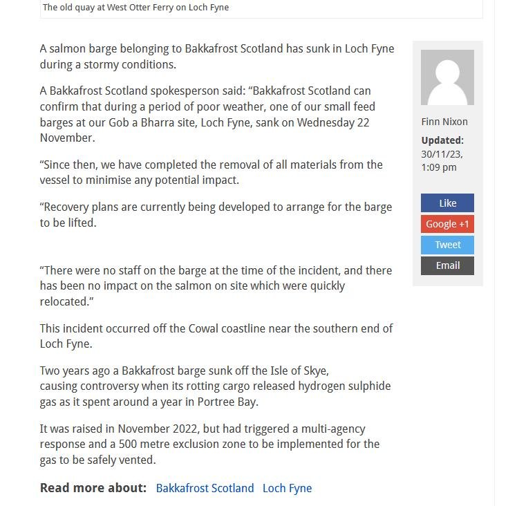 Bakkafrost feed barge Fyne Nov 2023 #4 Bakkafrost feed barge Fyne Nov 2023 #4