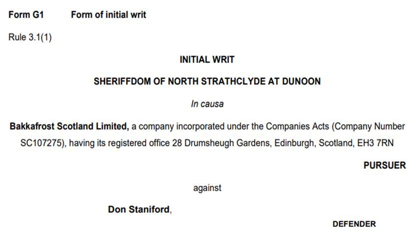 Bakkafrost Initial Writ 8 December 2023 #1