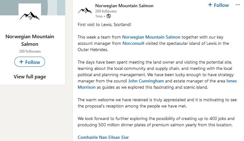 Norwegian Mountain Salmon LinkedIn #1