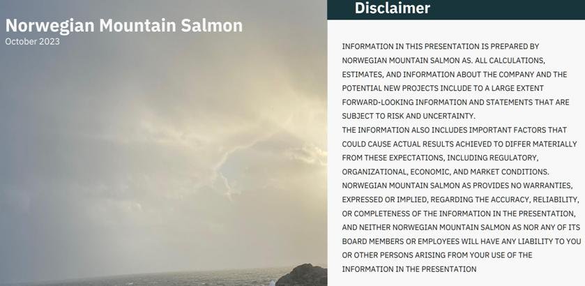 Norwegian Mountain Salmon Lewis Presentation #10