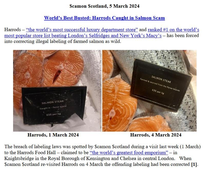 PR Harrods Caught in Salmon Scam March 2024 #1 PR Harrods Caught in Salmon Scam March 2024 #1