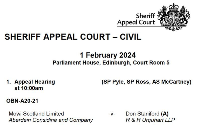 Sheriff Appeal Court 1 February 2024