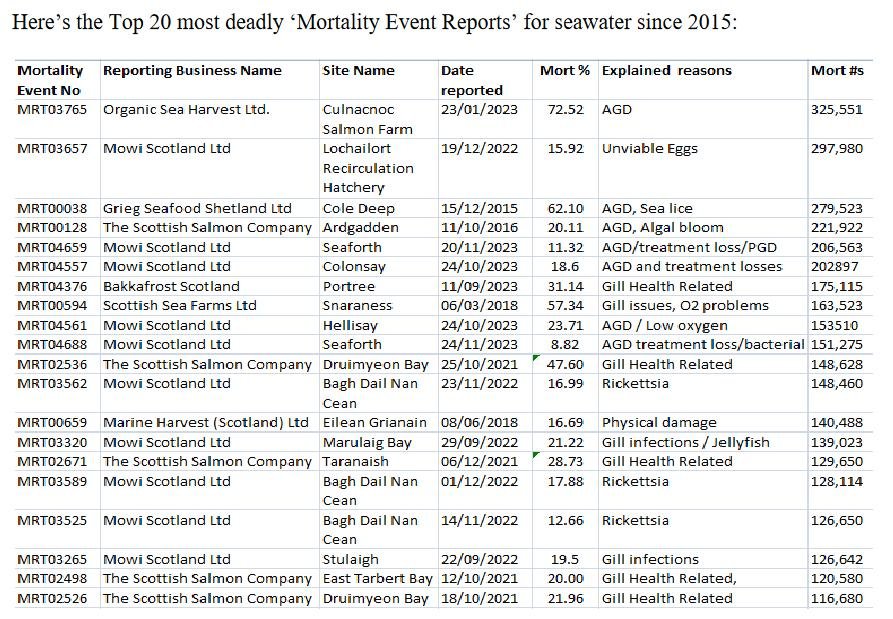 PR Deadly Mowi Drives Mortalities to Record High 12 February 2024 #6 most deadly seawater